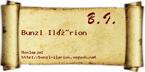 Bunzl Ilárion névjegykártya